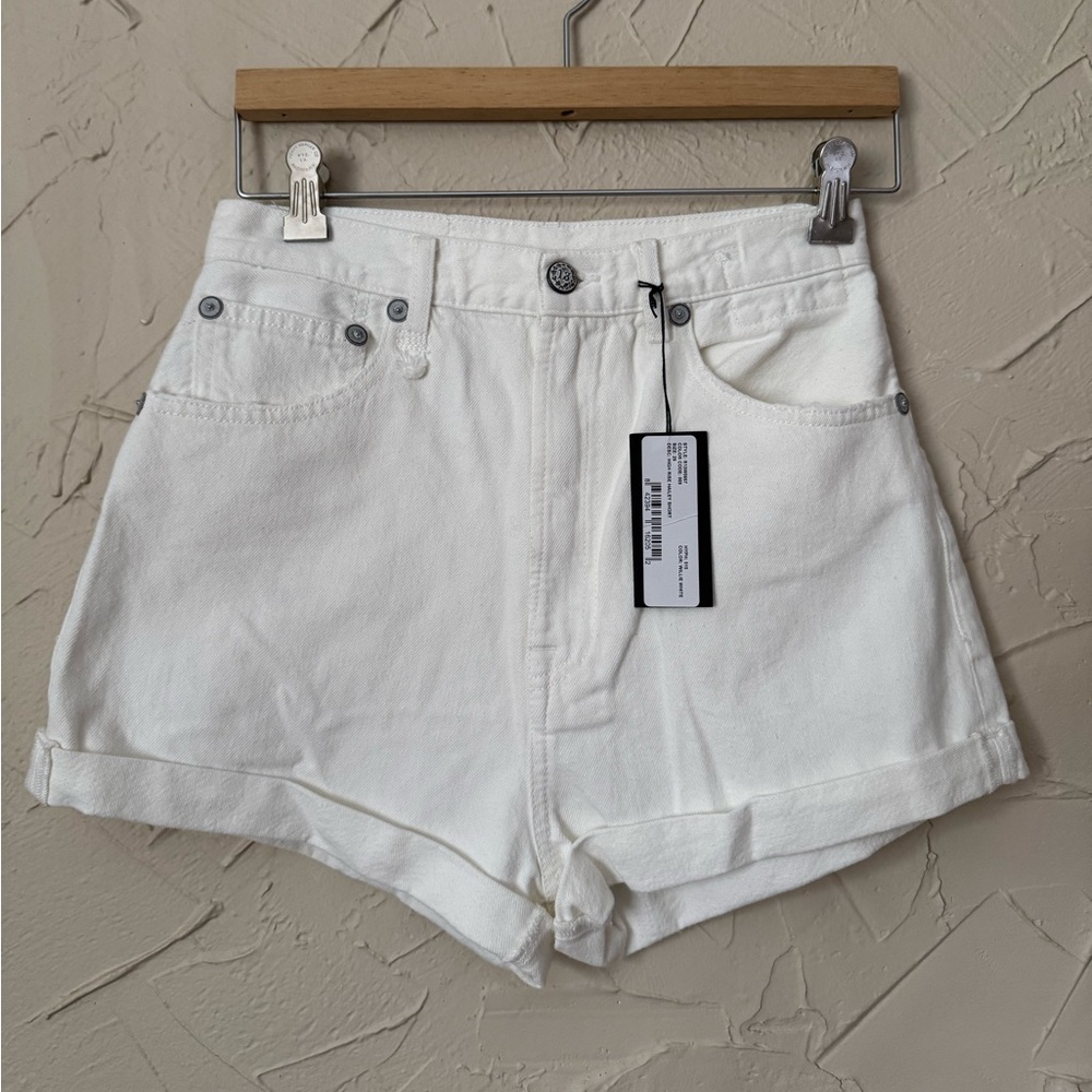R13 White Jean Shorts